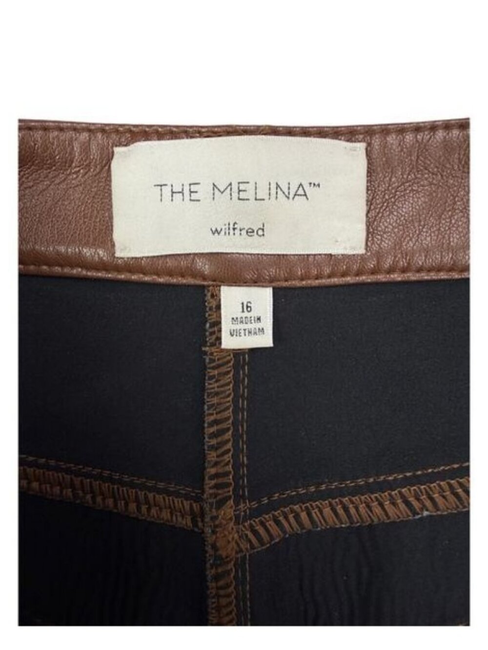 Aritzia Wilfred The Melina Cropped Trouser Cognac High Rise - Picture 3 of 5